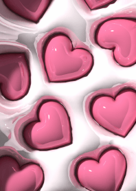3D Glossy Milk Pink Heart.