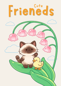 Cute Cat Duck Lily of Valley