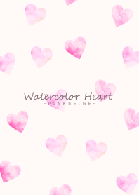 Watercolor Heart -PINKBEIGE- 2