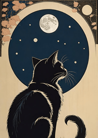 Cat under the Moon c0539F