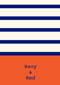 Simple border -Navy&Red-
