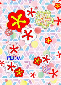 Pola Bunga Plum Gaya Jepang(Merah Jambu)