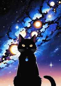 Night Moon Star Cat 899966