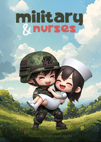 Military couple and nurse