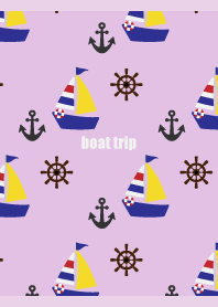 boat and anchor on light purple