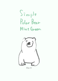 simple Polar Bear -Mint Green-