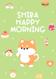 Shiba Happy Morning (green)