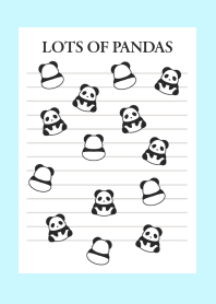 LOTS OF PANDAS NOTEBOOK/LIGHT BLUE