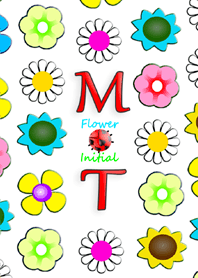 Initial M T / Flowers - English