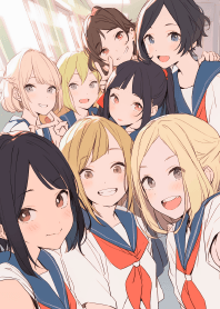 可愛的女高中生合照 5