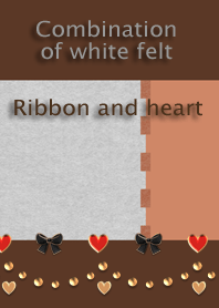 Combination of white felt<Ribbon,heart>