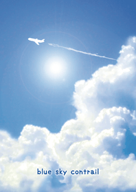 願いを叶える★青空と飛行機雲