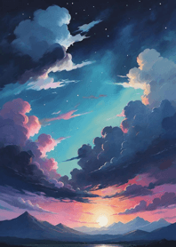 Night starry sky with nebula D0Dfee