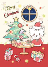 Cute cat with Christmas party ;)