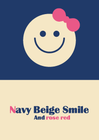 Navy Beige Smile And rose red