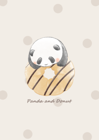 Panda and Donut -brown- dot