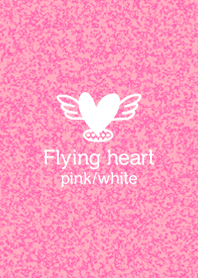 Flying heart pink/white