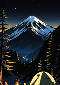 Mountain, Sea, and Moonlit Night aef973