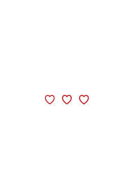 3 hearts (frame)/ white red.