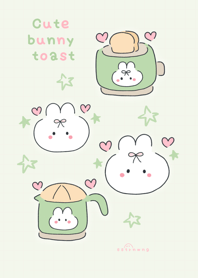 Cute bunny toast :) (green)