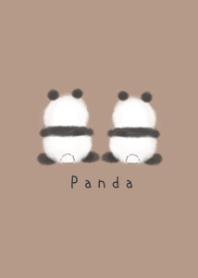 Cute twin pandas and brown