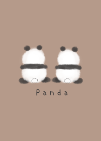 Panda kembar yang lucu dan coklat