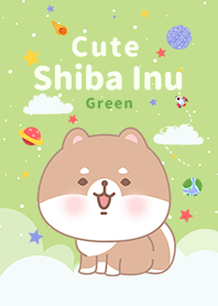 浩瀚宇宙 寶貝柴犬 綠色