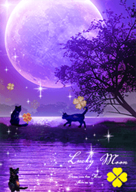 Cat and Purple Moon#