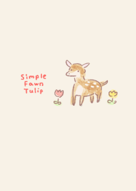 Simple deer tulips beige