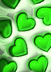 3D Glossy green Heart.