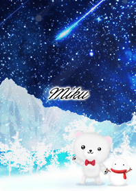 Miku Polar bear winter night sky