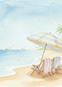 beach vacation watercolor style