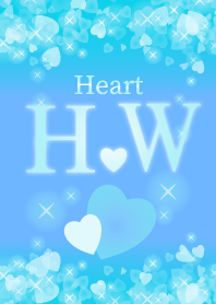 H&Wイニシャル運気UP!幸せのハート青ブルー