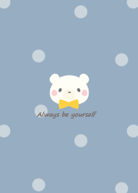 Polar bear and ribbon -smoky blue- yl2