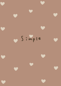 Beige brown and heart pattern.