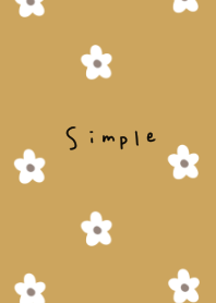 Dull yellow and floral pattern.