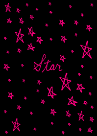 Handwritten star -Fluorescence pink-