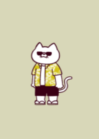 Hawaiian shirt cat.(dusty colors03)