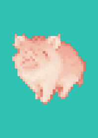 Pig Pixel Art Theme  Green 08