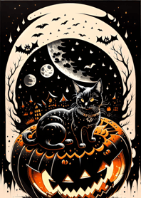 浮世絵万聖節猫 0870C5