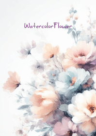 Watercolor White Flower-hisatoto 95