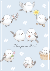 the Happy Long-tailed Tit Sky Blue