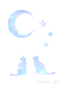 月と星空の猫:ホワイト#cool - LINE 着せかえ | LINE STORE