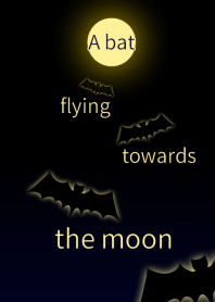 A bat flying towards the moon@Halloween
