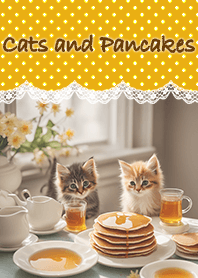 猫とはちみつパンケーキ♡Polka dots