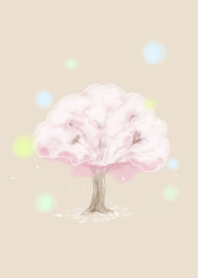 Cherry tree in full bloom