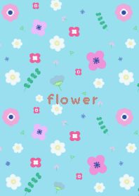 nordic flower theme5 light blue