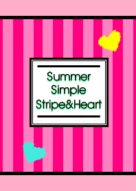 SummerSimpleStripe&Heart Pink#POP