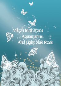 Blue : March aquamarine butterflies