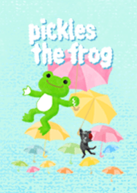 pickles the frog umbrella sky